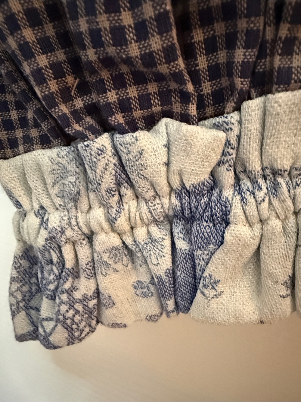 Blue Gingham Patchwork Boho Bloomer Pants - Picture 5 of 5